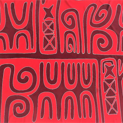 Paréo polynésien en fibranne - Motifs tapa traditionnel
