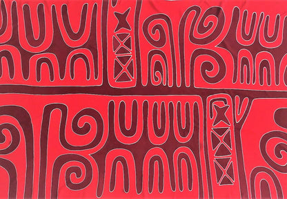 Paréo polynésien en fibranne - Motifs tapa traditionnel