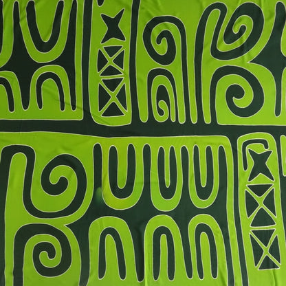 Paréo polynésien en fibranne - Motifs tapa traditionnel