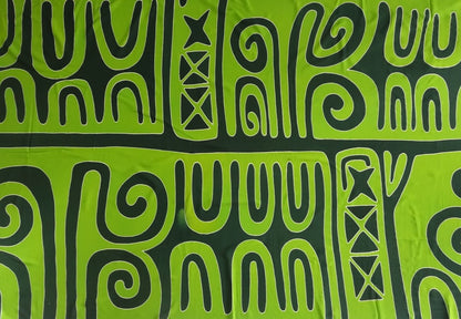 Paréo polynésien en fibranne - Motifs tapa traditionnel