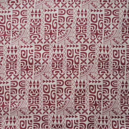 Tissu coton Tatouages polynésiens marron motifs géométriques traditionnels Couleurs du Fénua